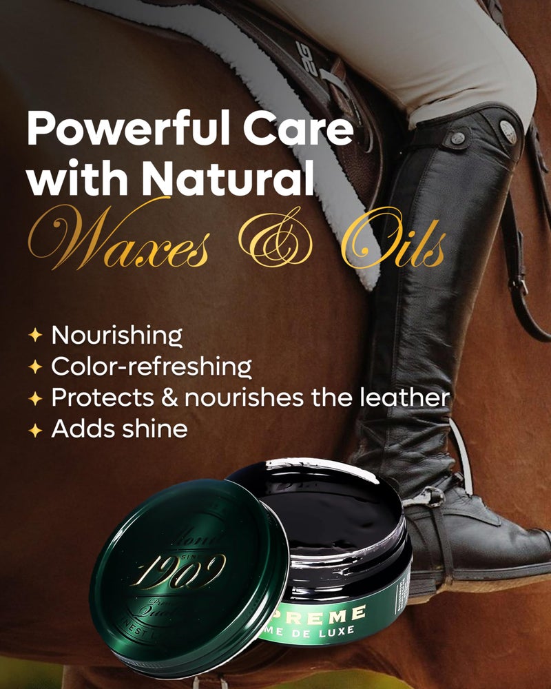 Collonil Leather Shoe Polish 1909 CrÃ¨me de Luxe Black - Optimum Color Refreshing & Depth - Protects and Nourishes Smooth Leather for a Lasting Glow - 3.38 Fl Oz - Image 4